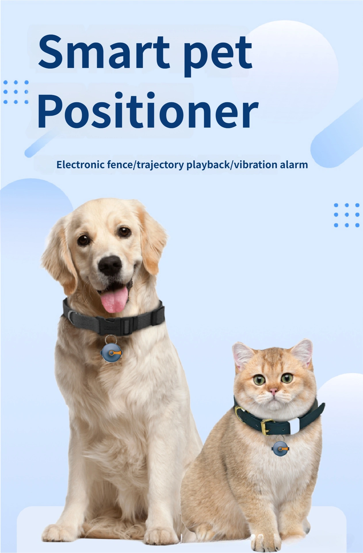 Pet Locator Anti-Lost Tracker - GPS Dog Collar Dog GPS Tracker Pet Management Tool for Cats & Dogs