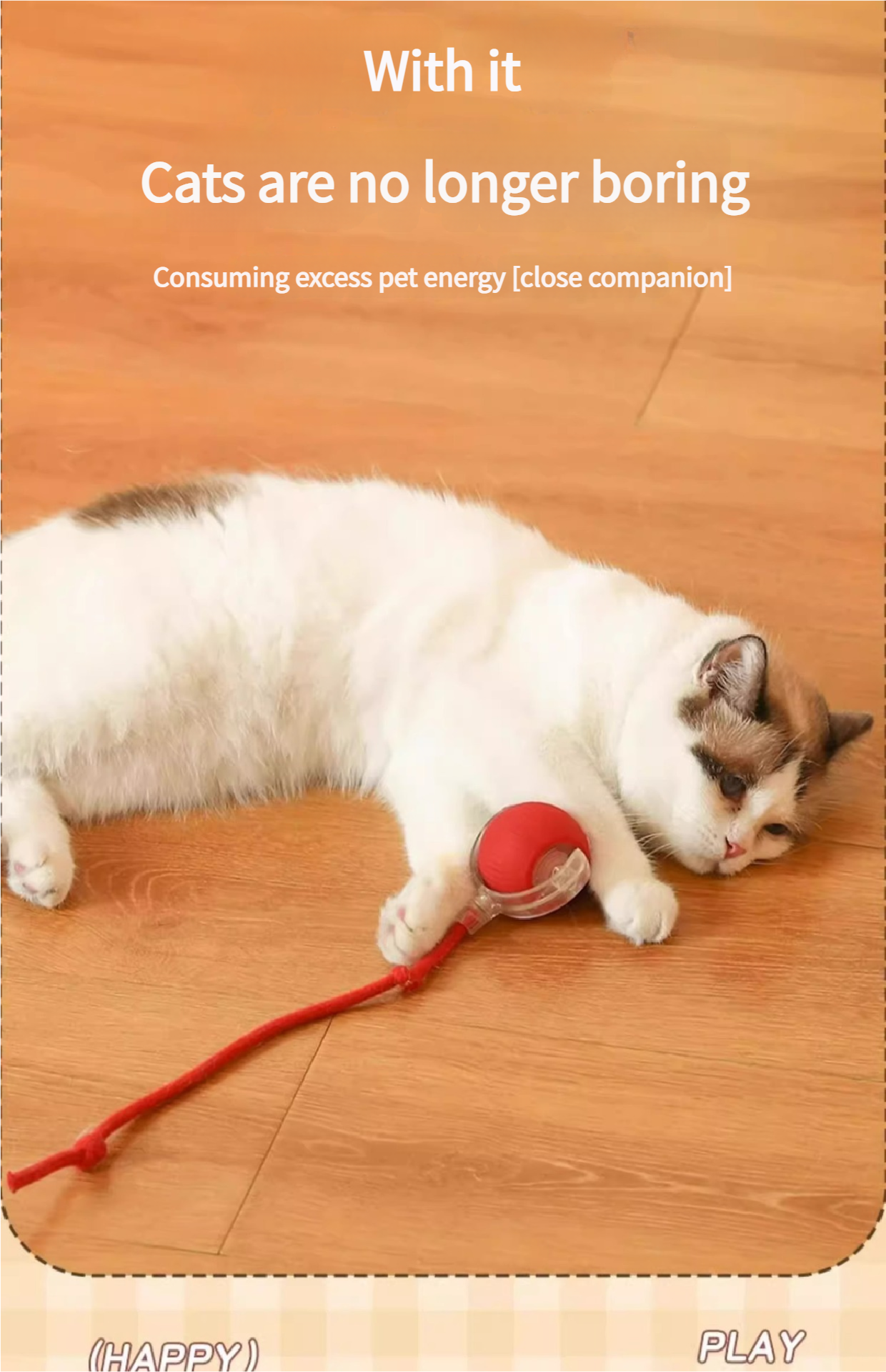 Smart Automatic Cat Chase Ball Toy - Interactive Cat Toys Durable Indoor Cat Toys Quiet Design
