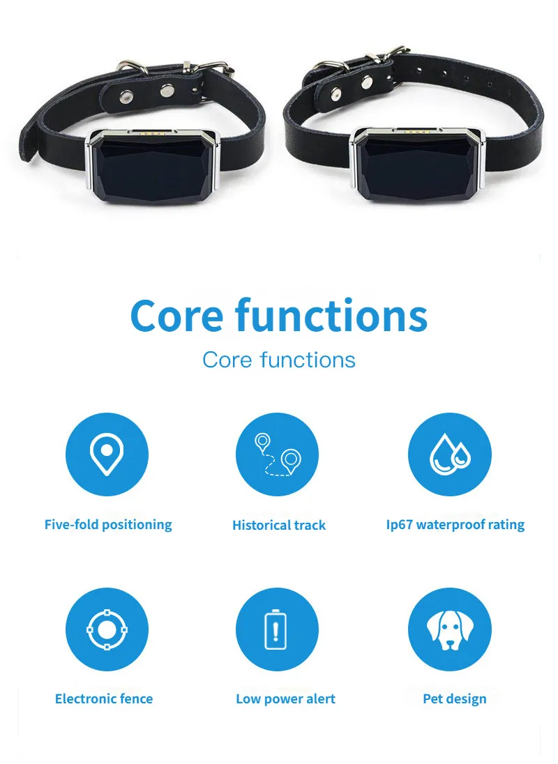 Pet GPS Location - Smart Pet Activity Cat GPS Tracker Waterproof GPS Tracker for Dogs & Felines
