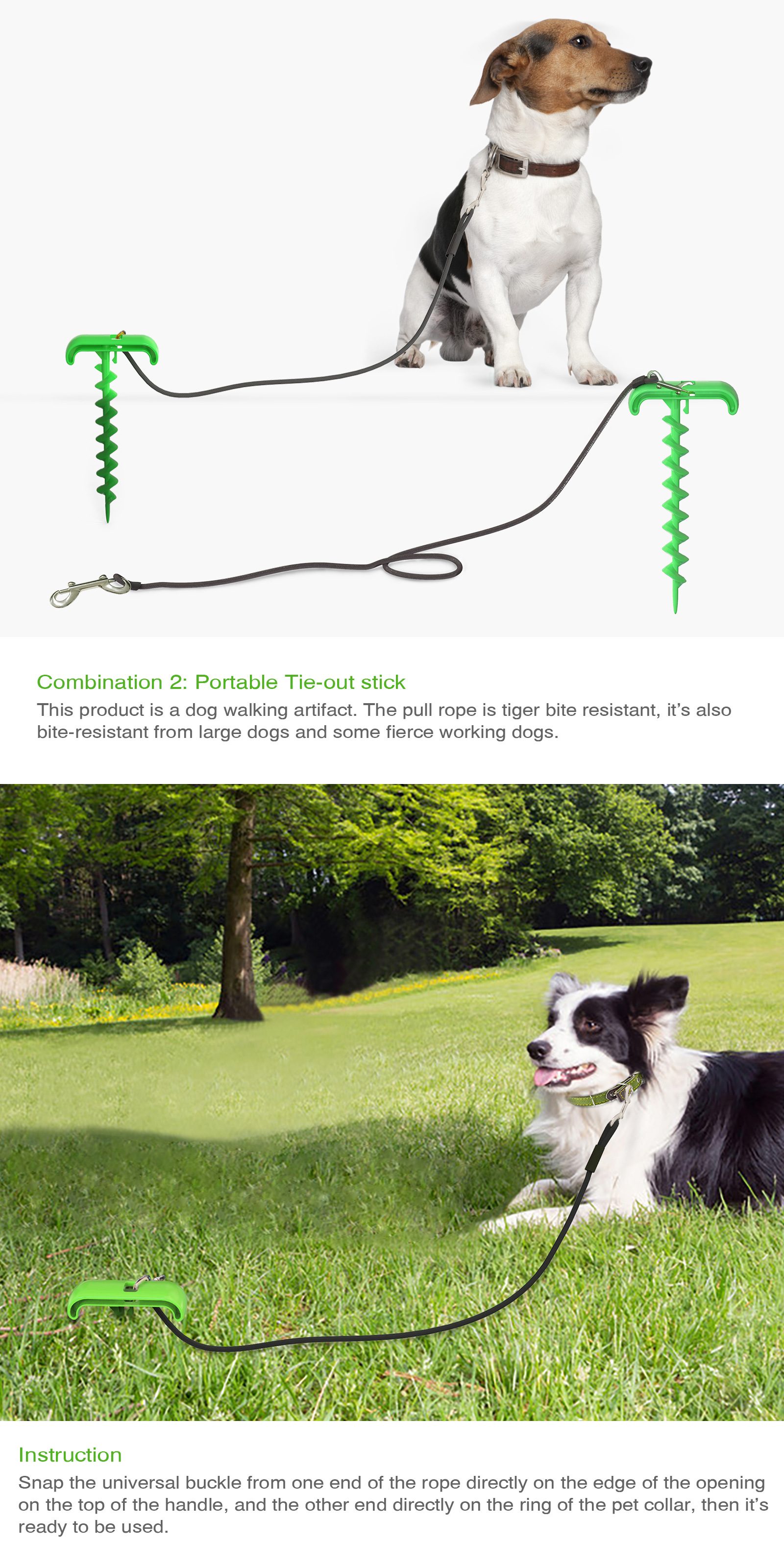 Dog Yard Stake Portable - Dog Stake for Yard Dog Leash Stake Tie Out Waterproof for Outdoor Use