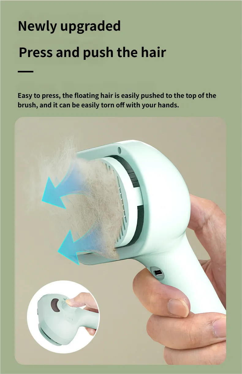 Self Cleaning Steamy Pet Brush - Pet Comb Cat Comb Spray comb for All Pet Breeds