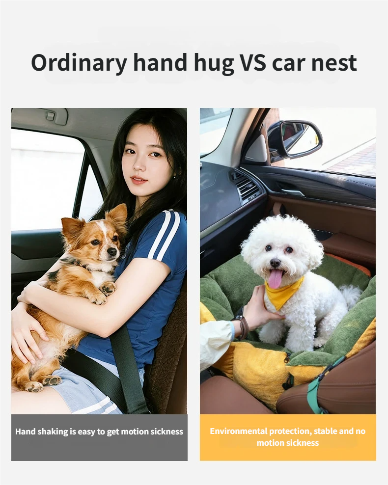 Foldable Pet Car Carrier Bed - Compact Dog House - Support OEM Service & Logo Customization