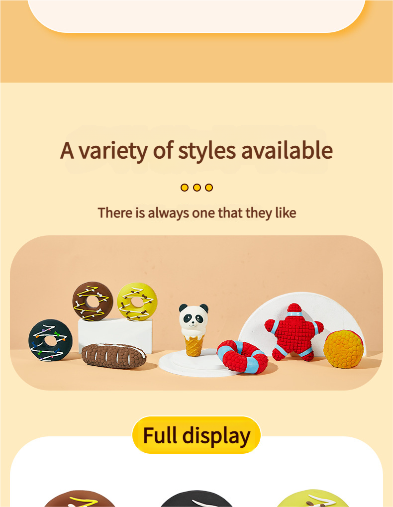 Chew toys - Panda Ice Cream Cone Toy Interactive toys Bite-Resistant Pet Toy with Ice Cream Cone Shape