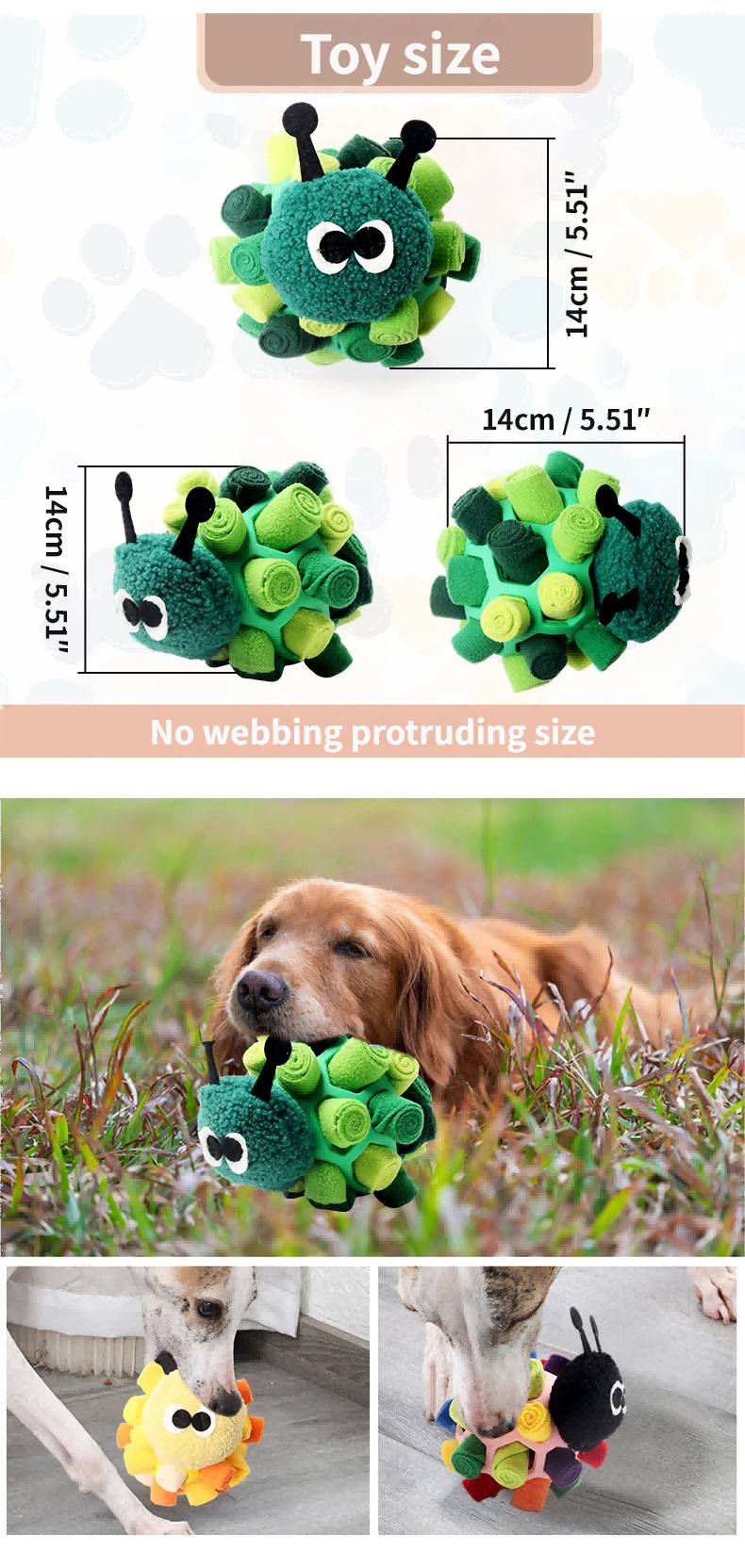 Educational toys - Slow Feeder Interactive Tug Toys Puzzle Snuffle Ball for Dog Brain Training