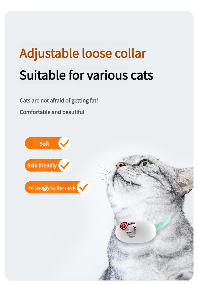 Cat laser pointer collar - Cat laser collar Smart Laser Cat Toy Collar Adjustable Laser Mode for Active Cats
