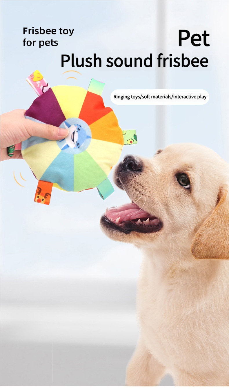 Small Dog Outdoor Soft Plush Frisbee - Dog Catch Frisbee Dog Flying Disk Gentle on Puppy’s Mouth