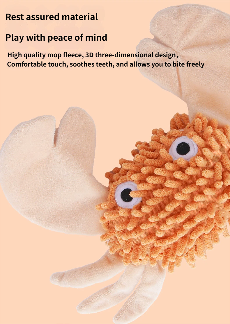 Chewing toy - Cuddly toy Lobster Chewing toy, a fluffy Cuddly toy for senior dog comfort