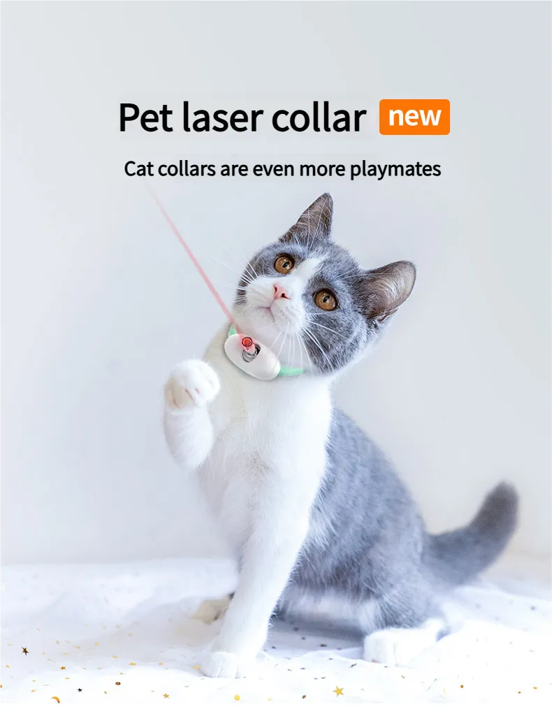 Smart Laser Cat Toy Collar - Cat laser pointer collar Cat laser collar Interactive Laser Chase for Indoor Cats