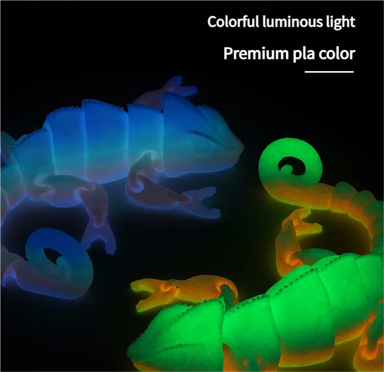 3D printed chameleon - Chameleon Decor Toy Chameleon Stress Relief Toy Adjustable Pose Creative Gift