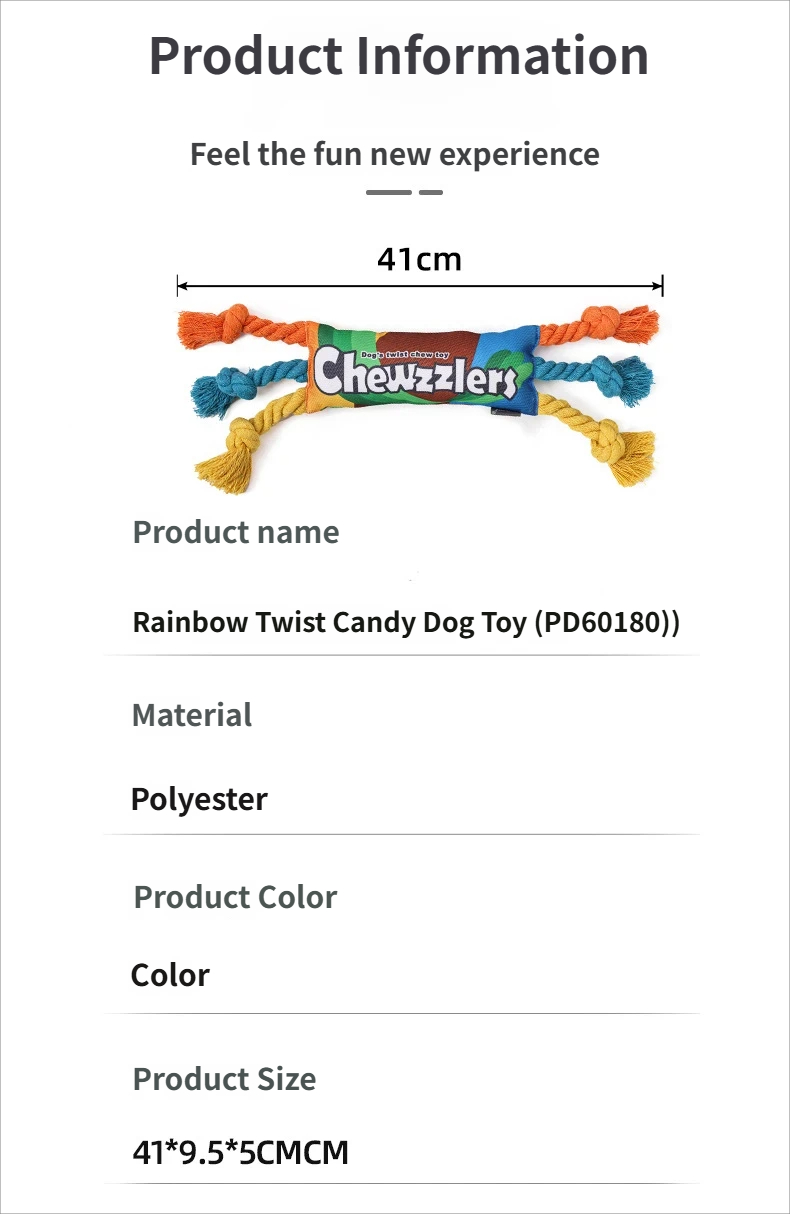 dog toy - puppy teething toys Colorful twisting candy dog teething toys for pups