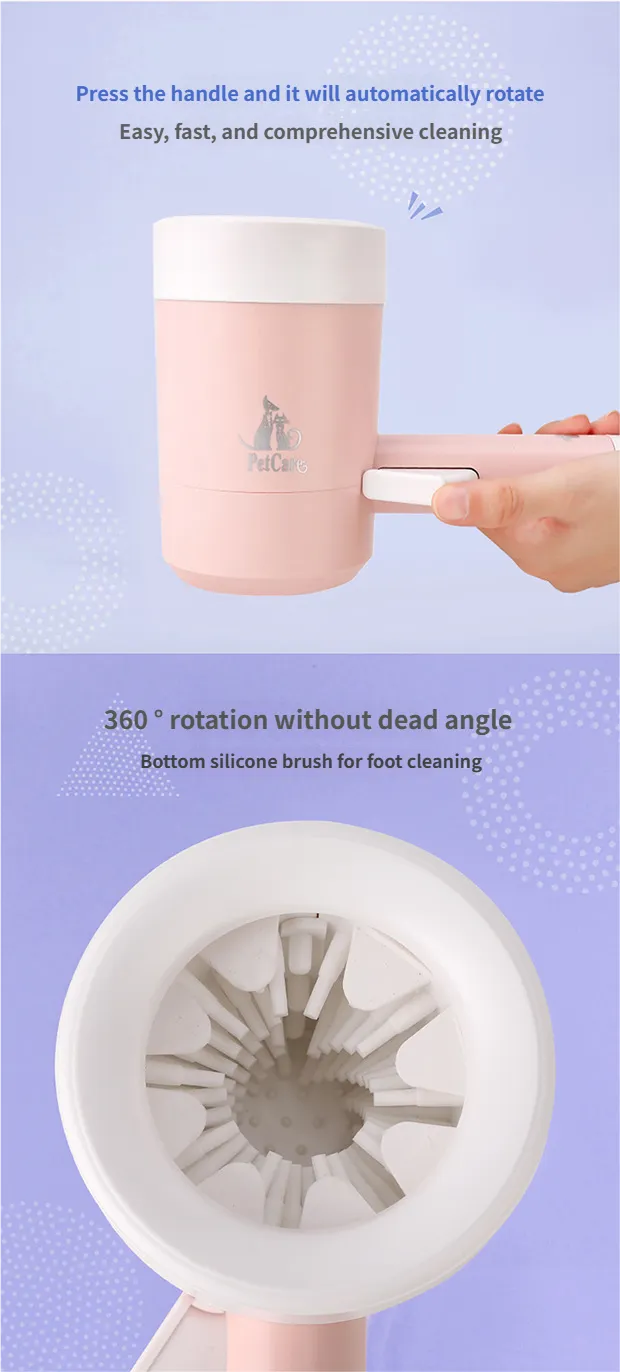 Pet Foot Cleaning Cup - Dog Feet Cleaner Paw Cleaner Semi-automatic Easy to Press for Puppies