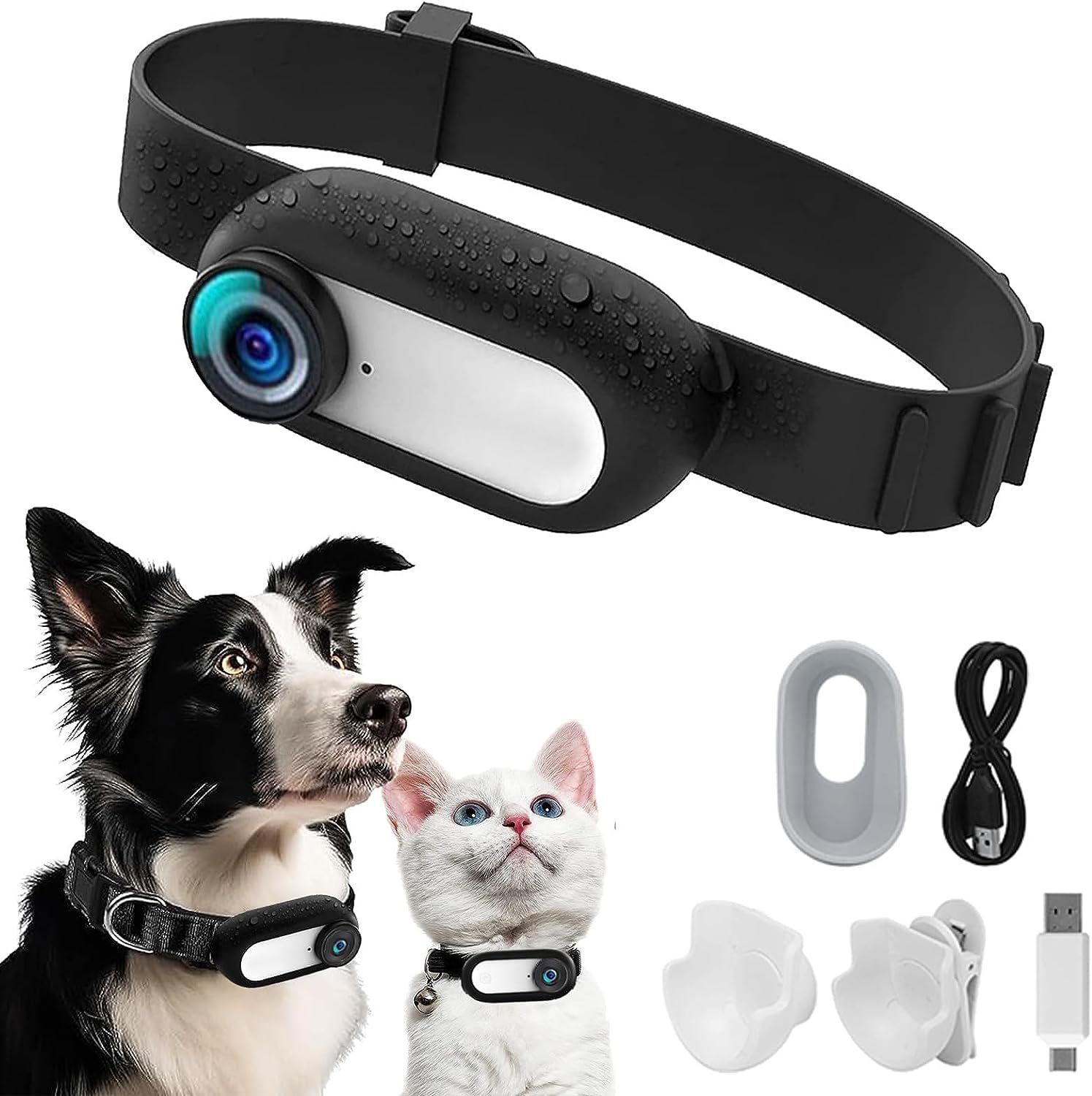 Cat and dog collar cameras - Outdoor sports cameras Video mini body cameras HD 1080P Pet Activity Recorder for Dogs Cats