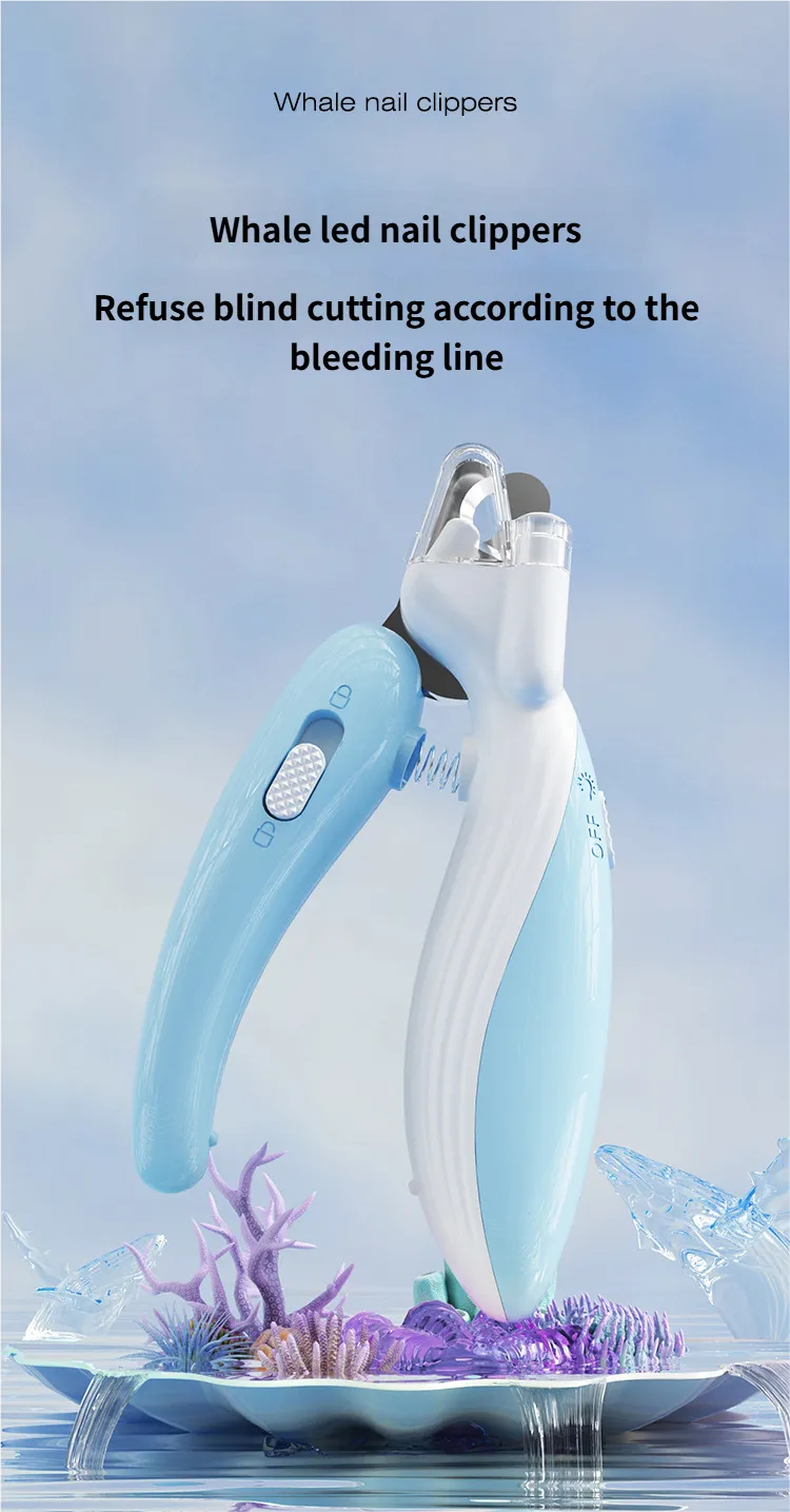 Cat Dog Pet Nail Clippers with Light - Dog Paw Trimmer Cat Paw Clippers Anti-Overcut for Pets
