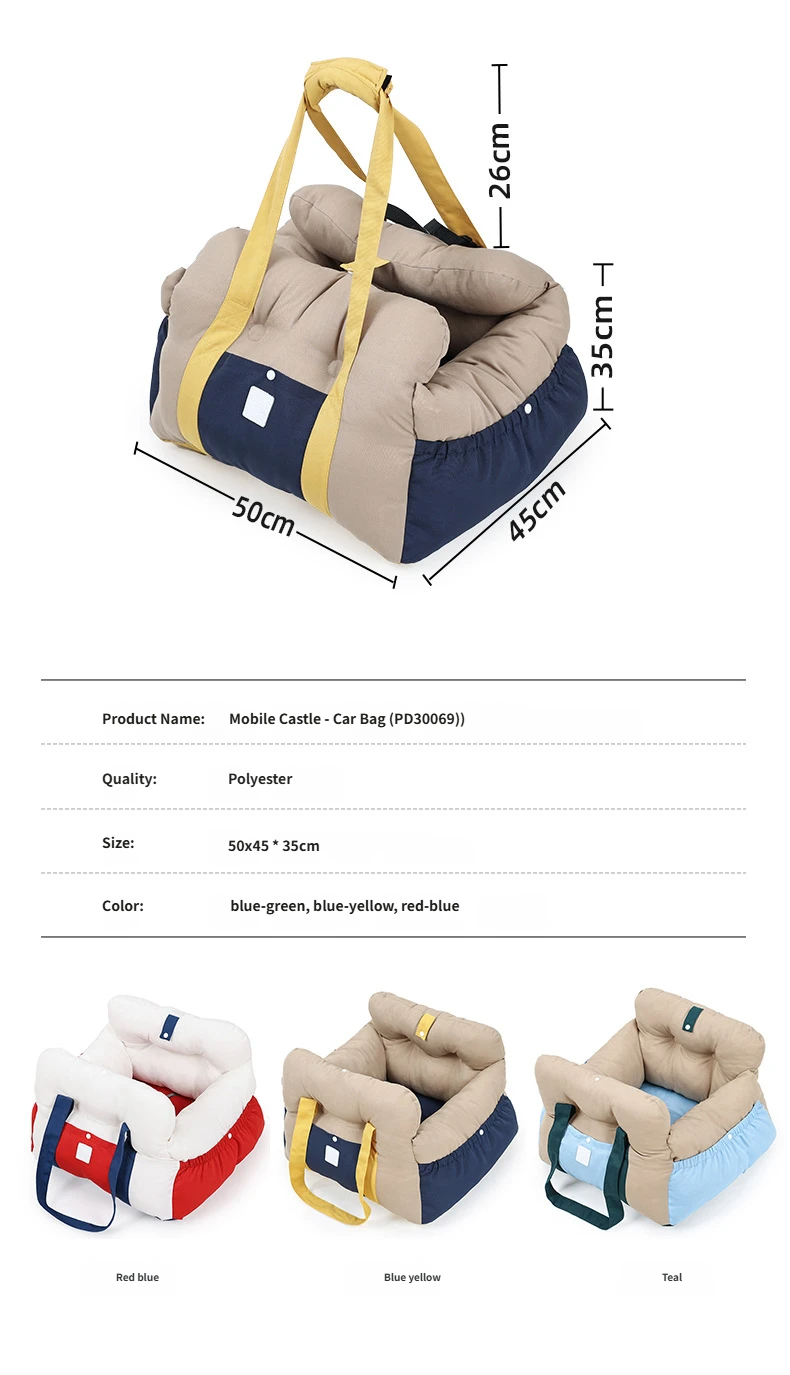Space-Saving Foldable Pet Car Bed