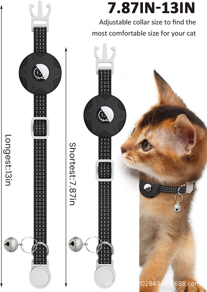 Apple AirTag Cat Collar - Adjustable GPS Cat Collar Waterproof Outdoor Tracking Device