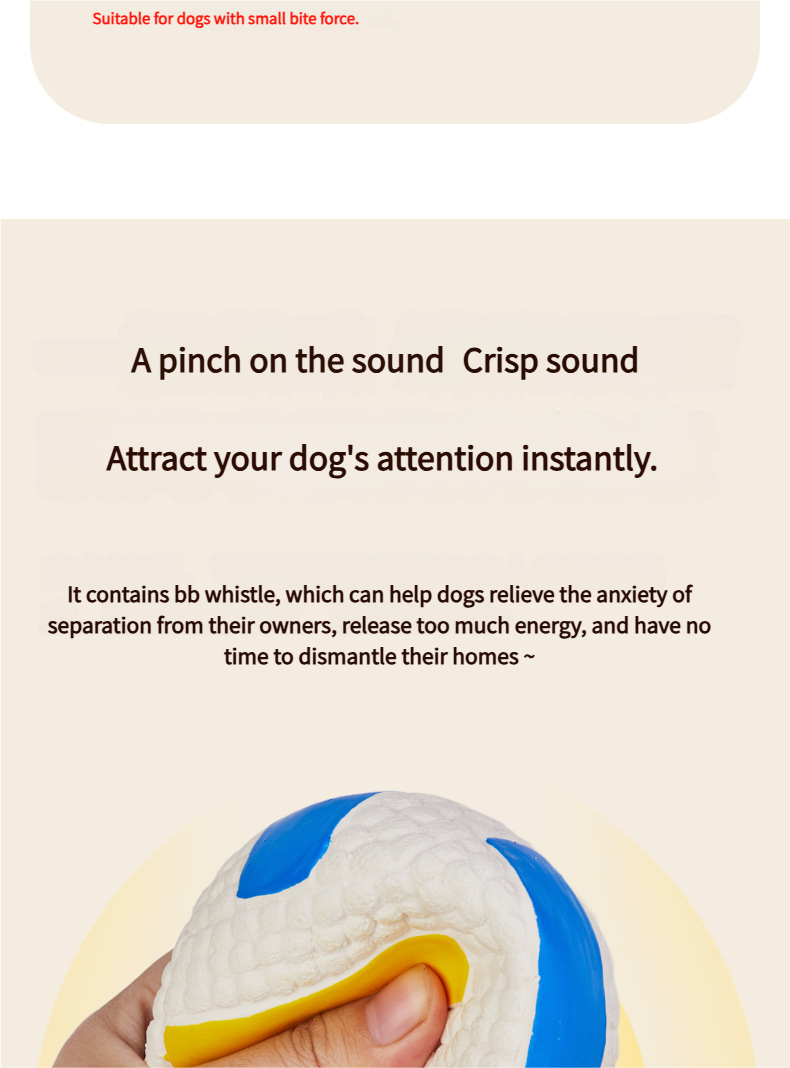 Pet toy - Durable Dog Interactive Toys Dog bite sound ball Colorful Rugby Tennis Ball for Visual Stimulation