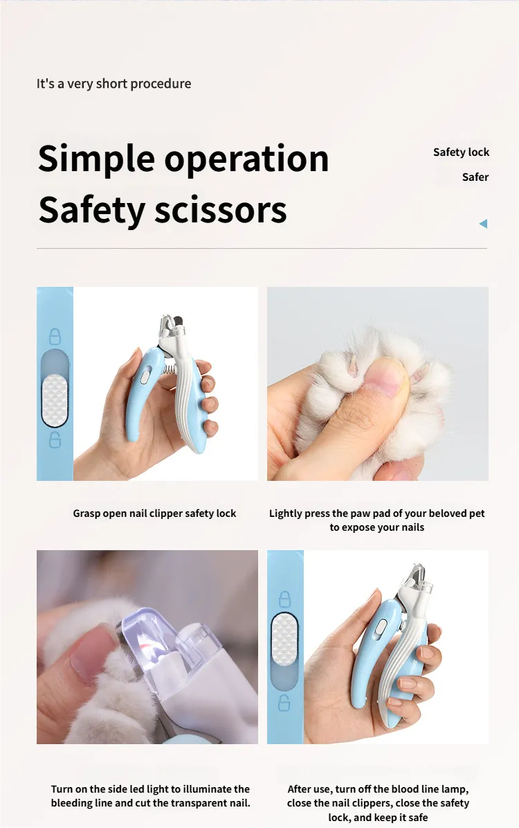 Electric Dog Nail Trimmer - Best Toenail Clippers Pet Nail Clippers with Light Anti-Slip Base