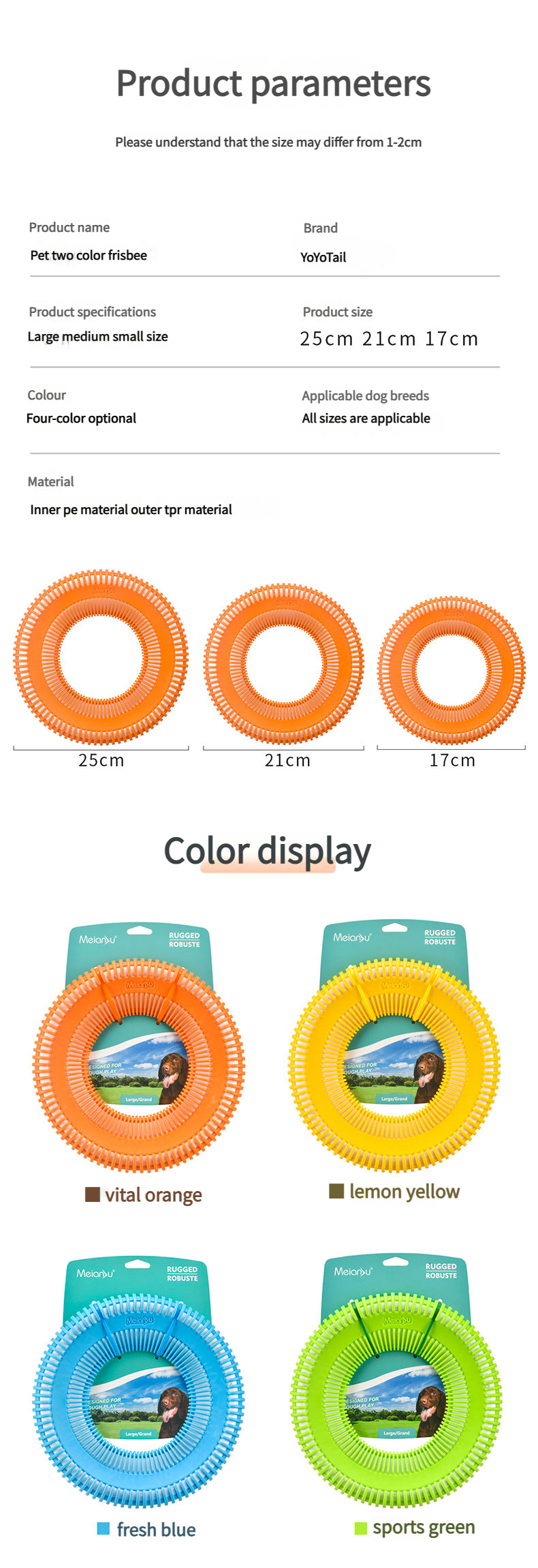 Dog flying disc - Best flying disc for dogs Outdoor training dog Weather-Resistant Frisbee for All Outdoor Conditions