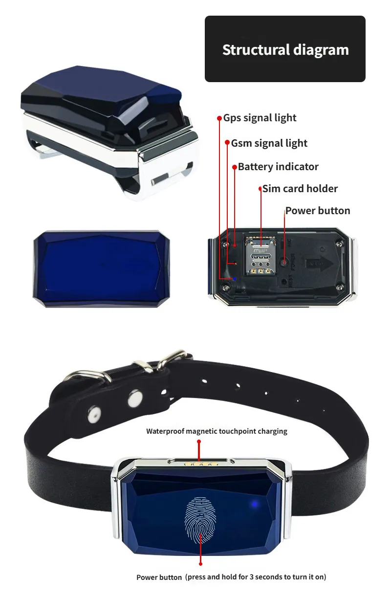 Pet GPS Location - Smart Pet Activity Cat GPS Tracker High-Precision GPS Tracker for Dogs