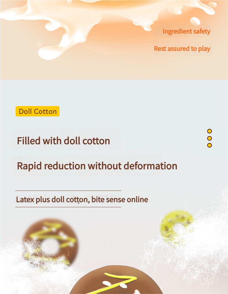 Dog toy doughnut - Sound-making toys Interactive dog toy Non-Irritating Latex Toy for Sensitive Dogs