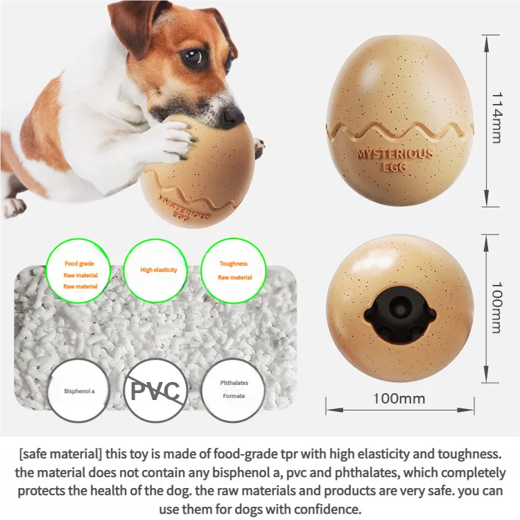 Dinosaur egg - Feeder Dogs chew toy Anti-Choke Dinosaur Egg Chew Toy for Small Medium Dogs