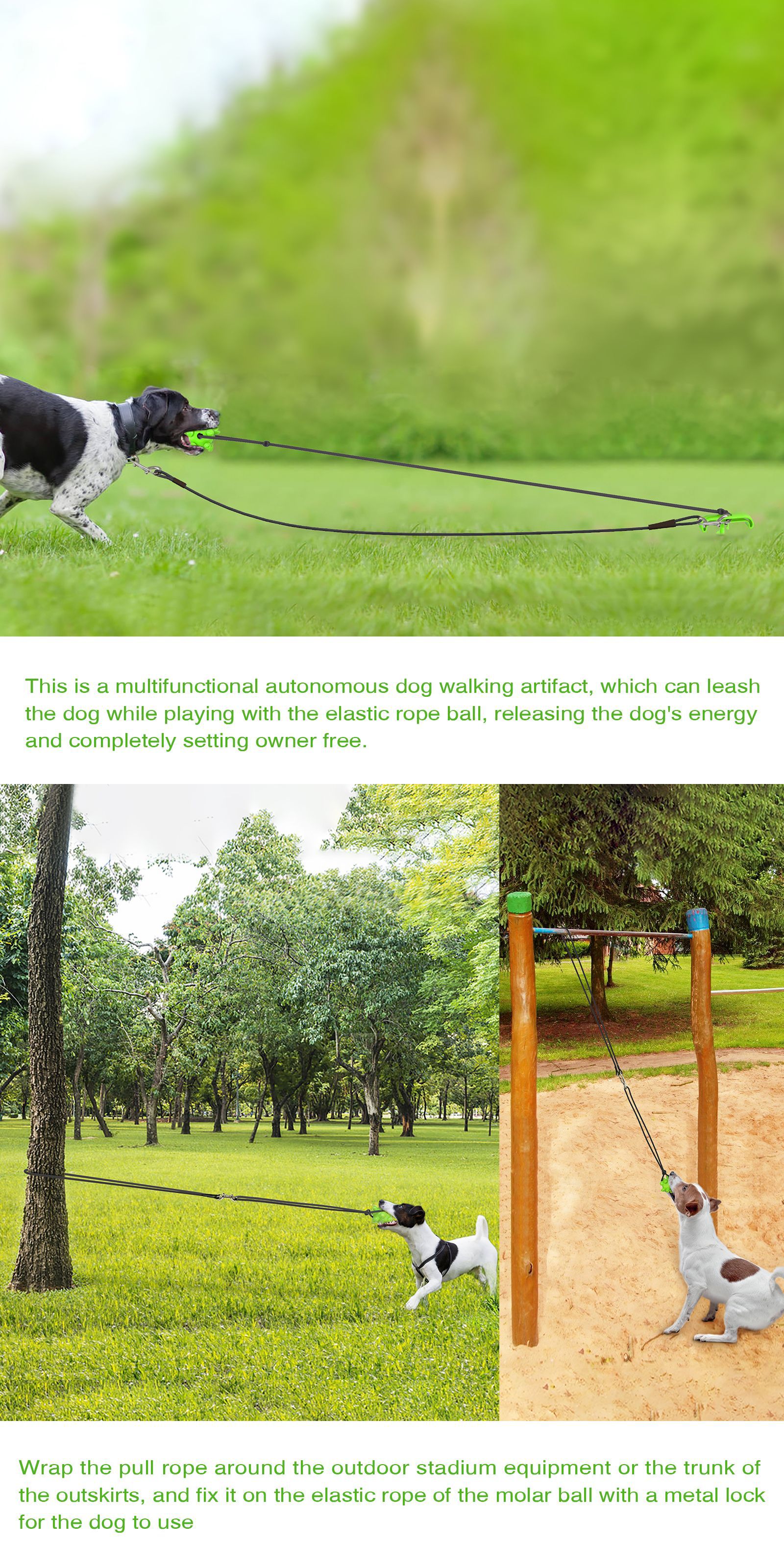 Dog Leash Stake - Portable Outdoor Dog Yard Stake Dog Stake Tie Out Anti-Pull for Active Dogs