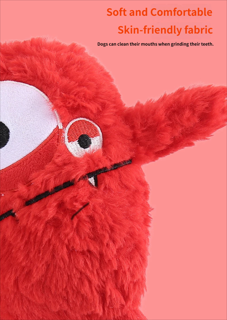chewing toy - dog toy Fluffy monster plush chewing toy for senior dog comfort