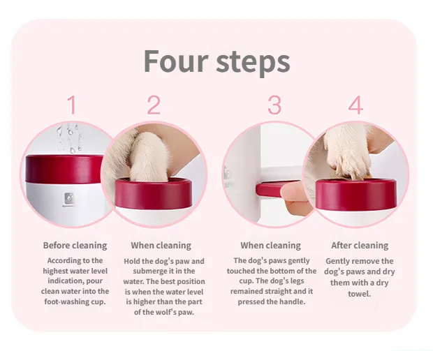 Dog Paw Cleaner Semi-automatic - Pet Foot Cleaning Cup Paw Cleaner Reusable for All Breeds