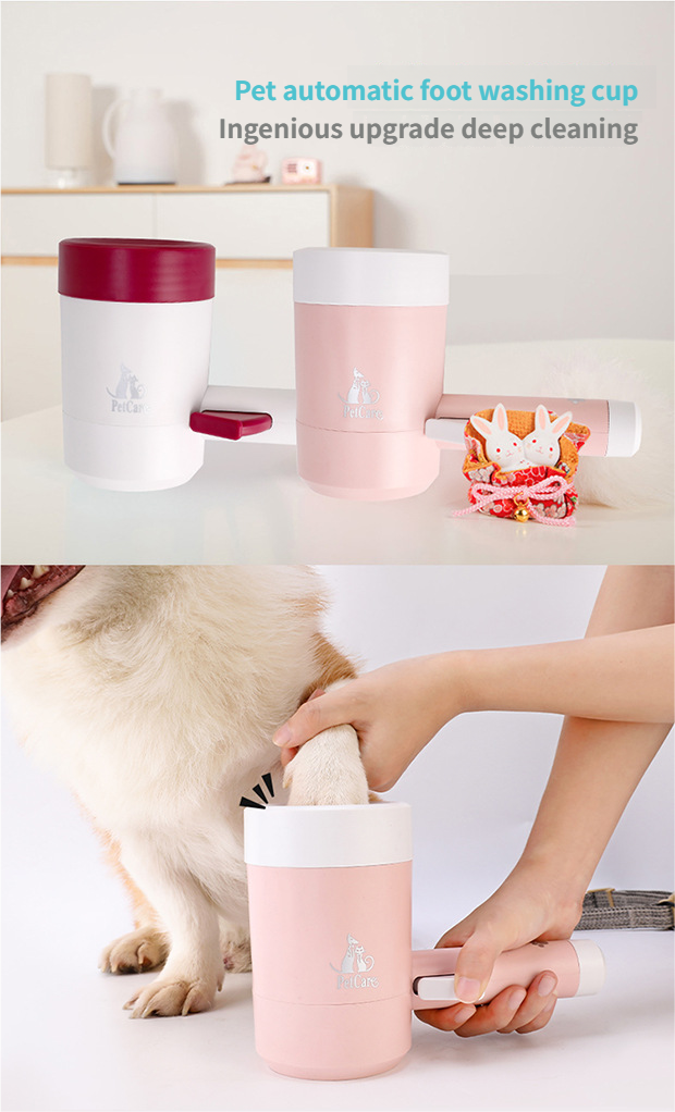 Paw Cleaner - Pet Foot Cleaning Cup Dog Paw Cleaner Semi-automatic Waterproof Design