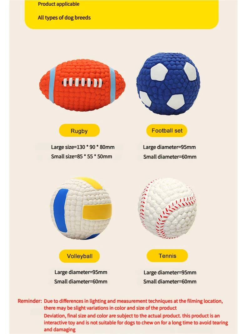 Pet toy - Dog bite sound ball Durable Dog Interactive Toys Non-Toxic Rubber Ball Protects Dog Teeth
