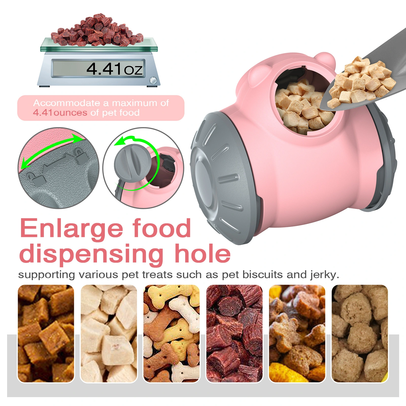 Interactive Food Dispenser Toy - Dog Treat Dispenser Toy Cat Treat Dispenser Toy Slow Feeding for Puppies & Kittens