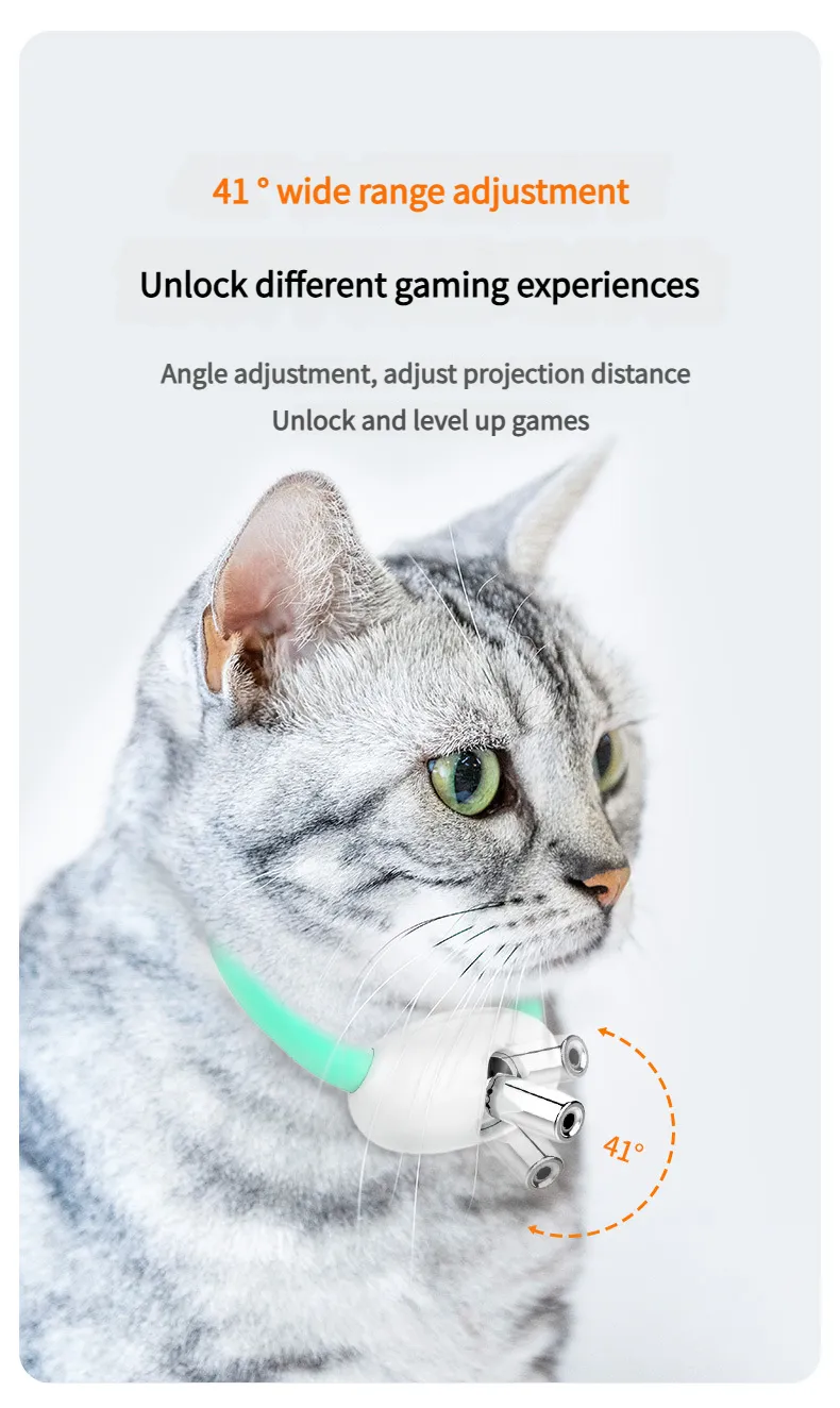 Smart Laser Cat Toy Collar - Cat laser pointer collar Cat laser collar Anti-Slip Design for Cat Activities