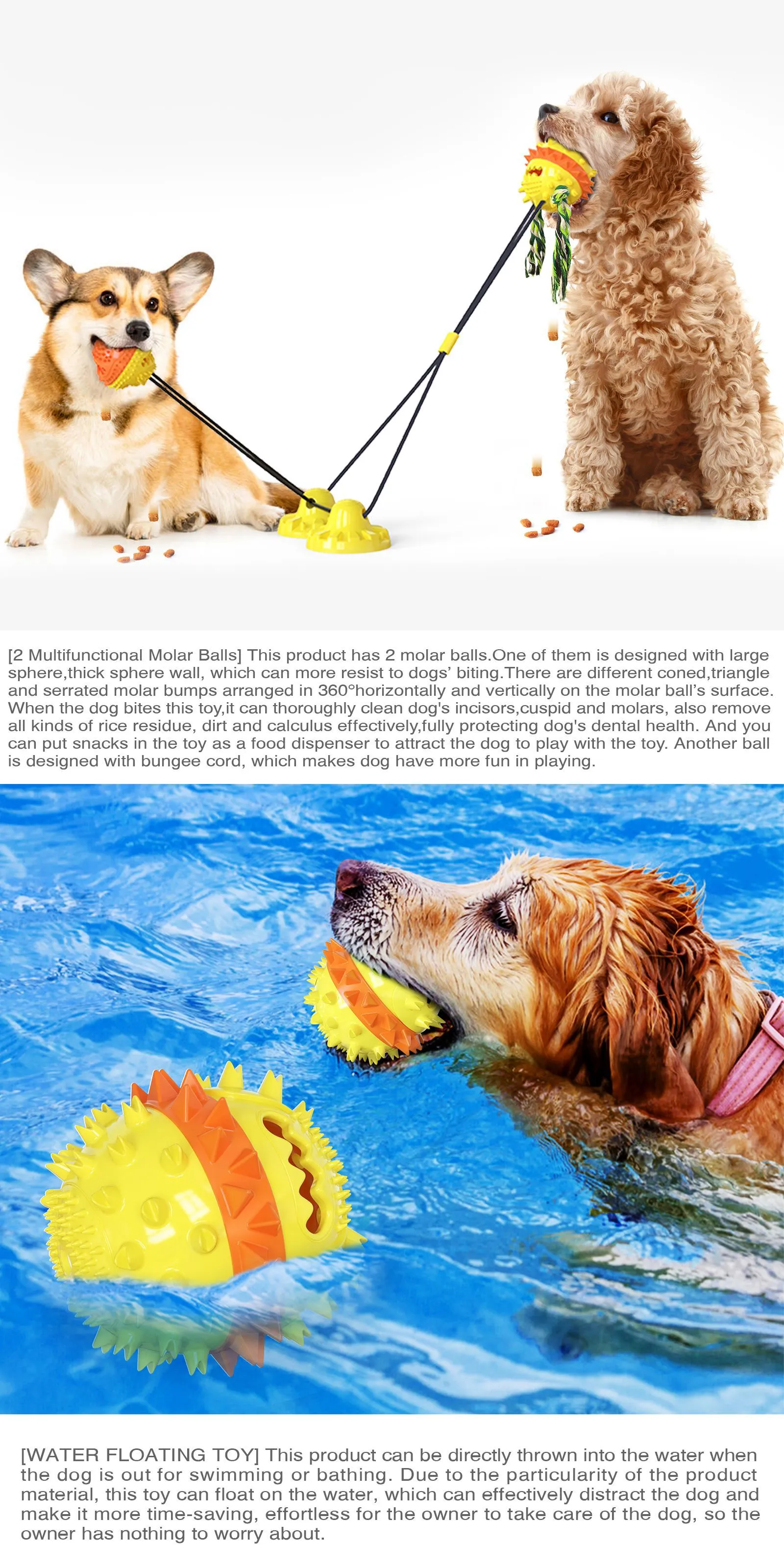 Carllg Squeaky Dog Chew Toys - Dog Toys for Aggressive Chewers Large Breed Indoor Outdoor Play