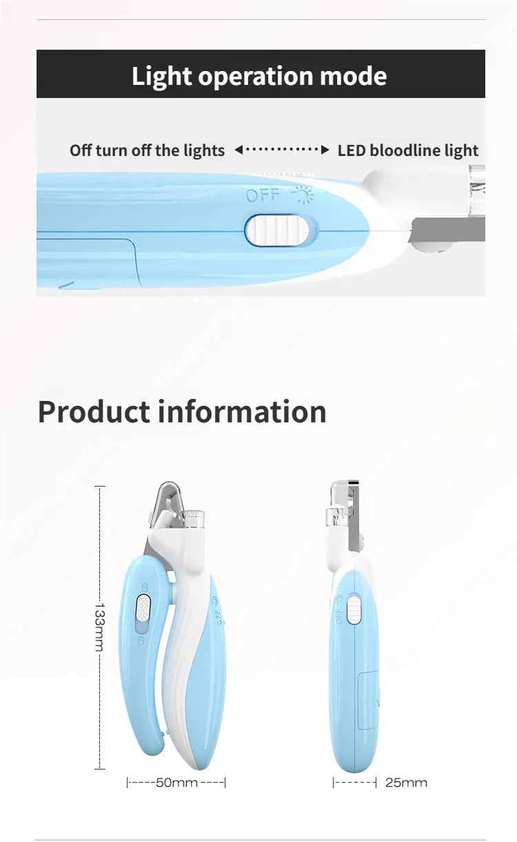 Nail Clipper Set - Cat Dog Electric Dog Nail Trimmer Pet Nail Clippers with Light Low Noise