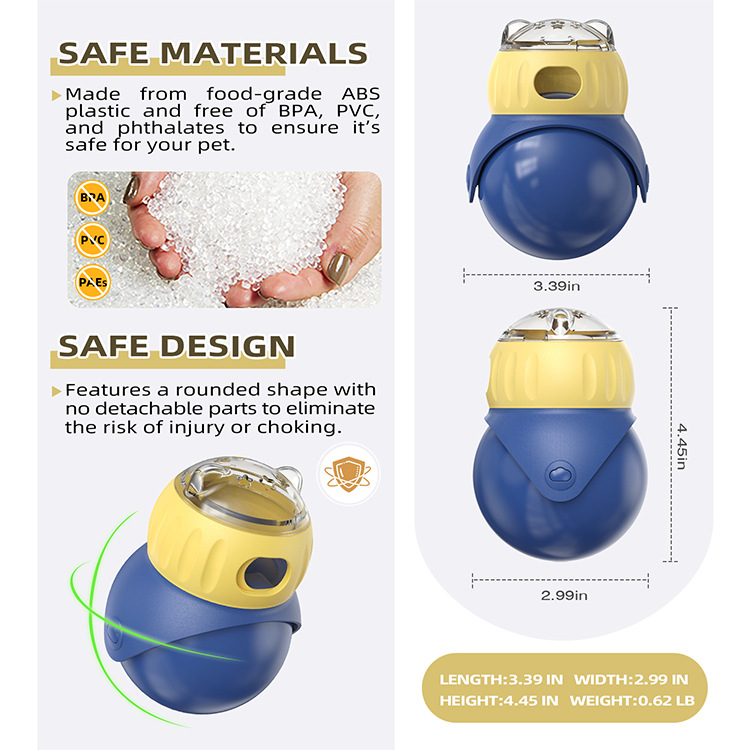 Automatic Cat Feeder - Tumbler Pet Feeder Interactive Slow Feed Dispenser Boredom Relief for Indoor Cats