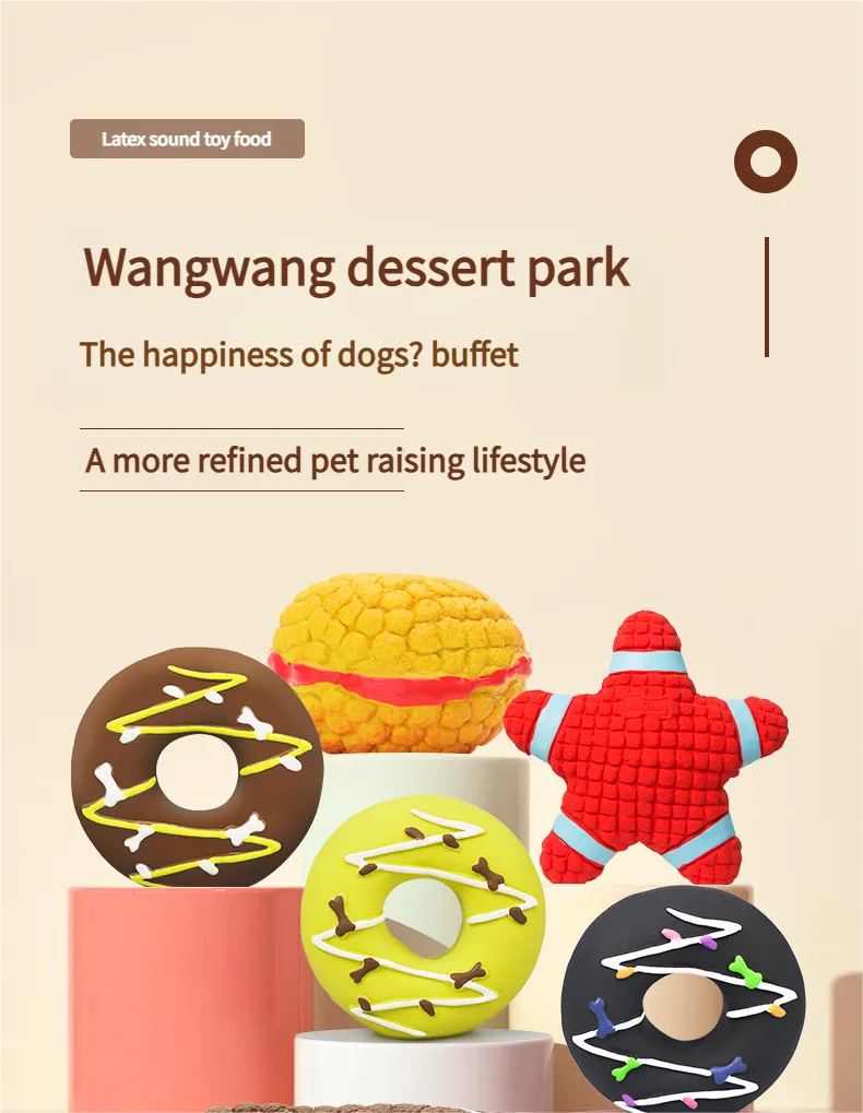 Pet dog toy - Interactive donut Talking toys Latex Chewable Squeaky Toy for Puppies & Adult Dogs