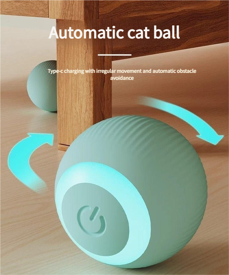 Wloom Self-Moving Cat Ball - Cat Rolling Toy Pink Interactive Toys for Indoor Cat Hunting Fun
