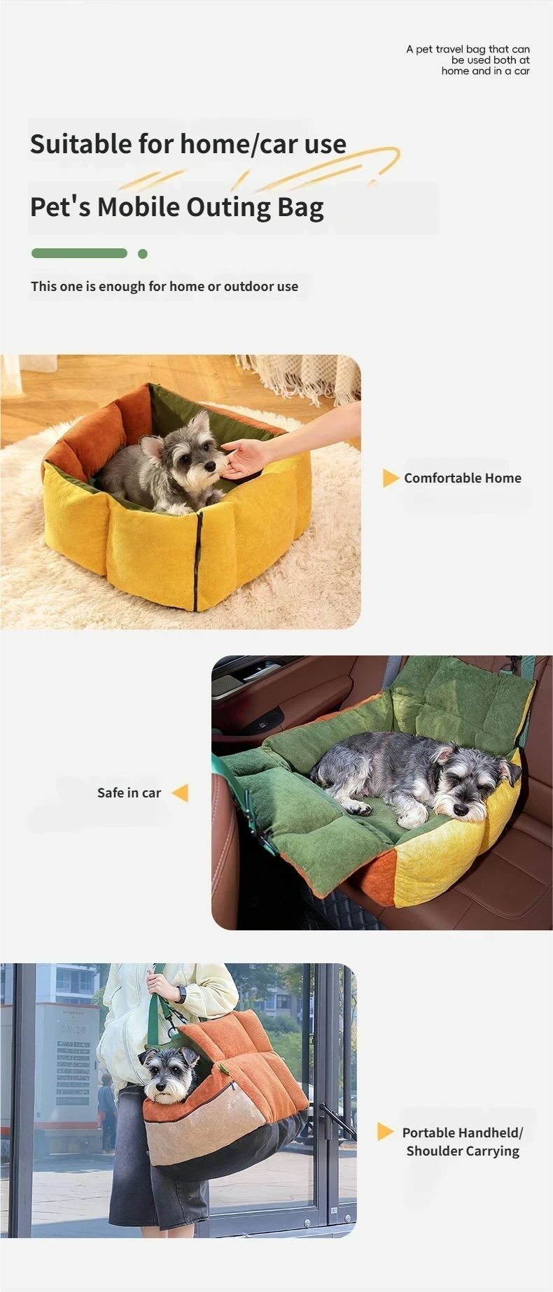 OEM Custom Pet Car Carrier Bed - Cozy Dog House with Cushion - Factory Direct Wholesale Supply