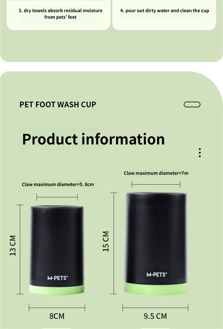 Dog Paw Washer - dog feet cleaner Dog Paw Cleaner with Gentle Bristles for Dogs