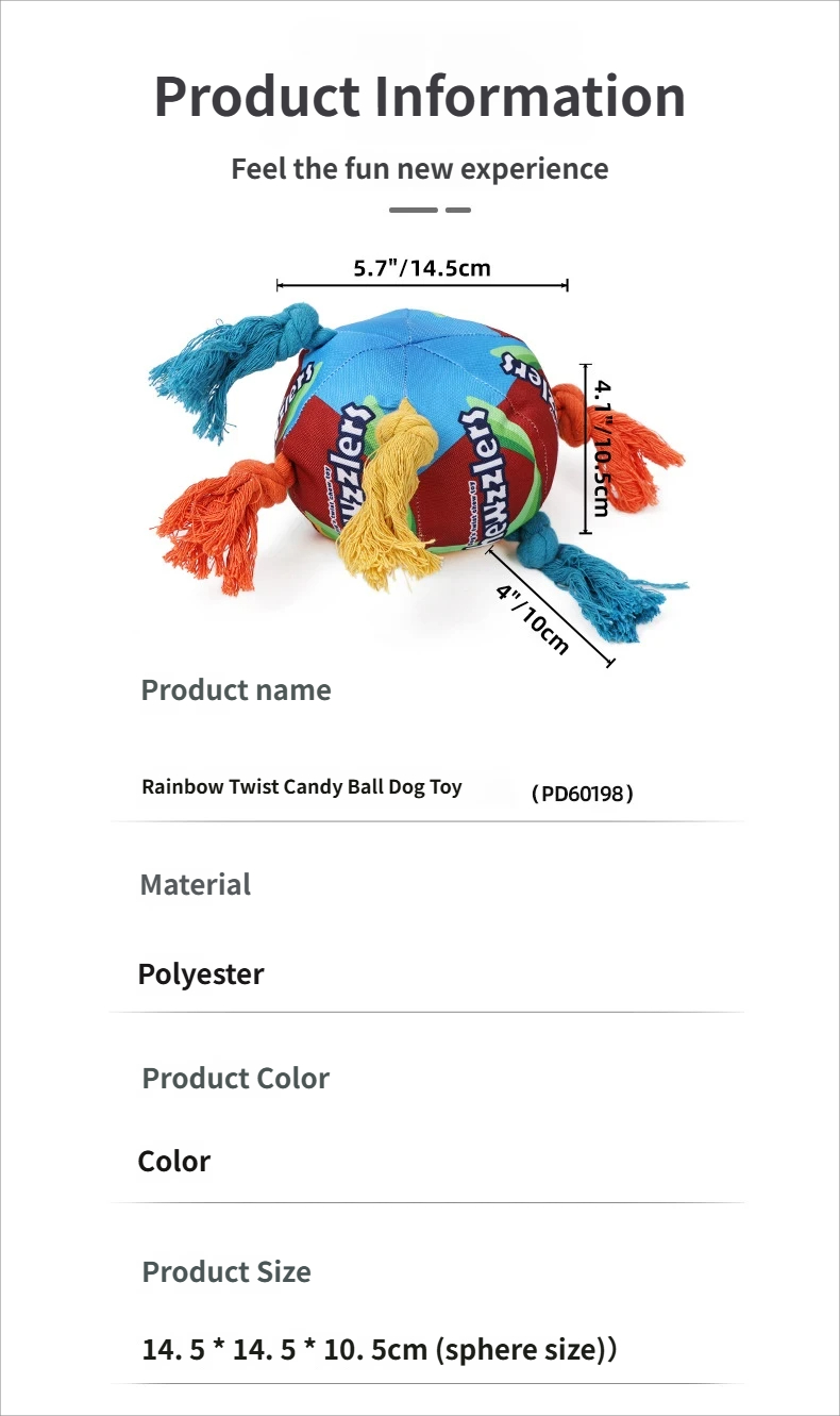 puppy teething toys - dog teething toys Rainbow candy dog toy for puppy dental care