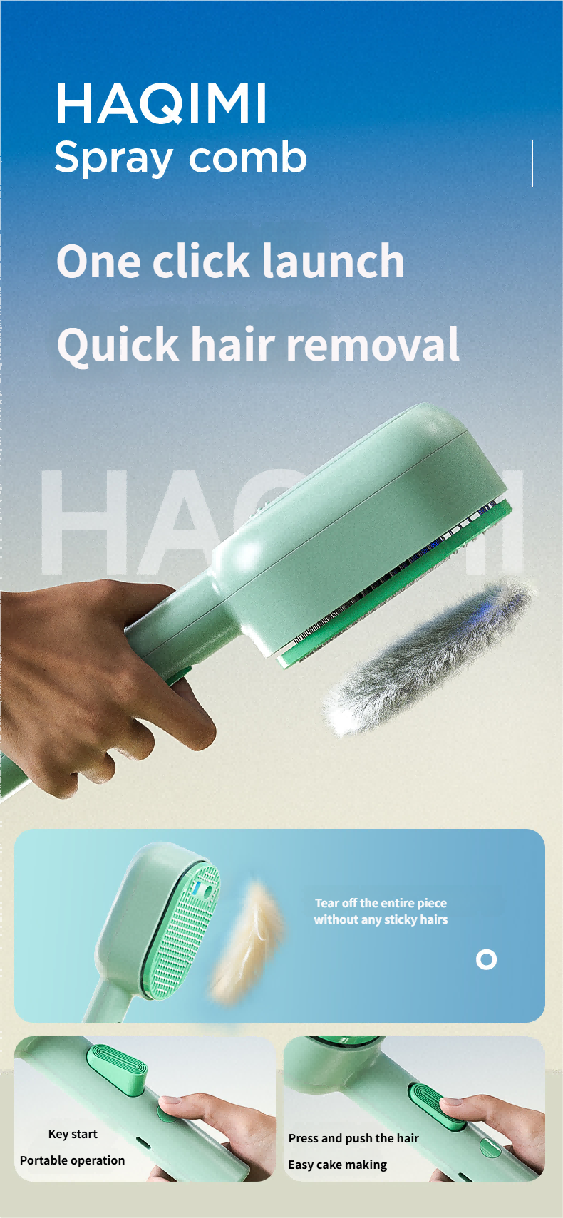 Spray comb Cat Comb Steamy - Self Cleaning Pet Brush for Short & Long Hair Pets