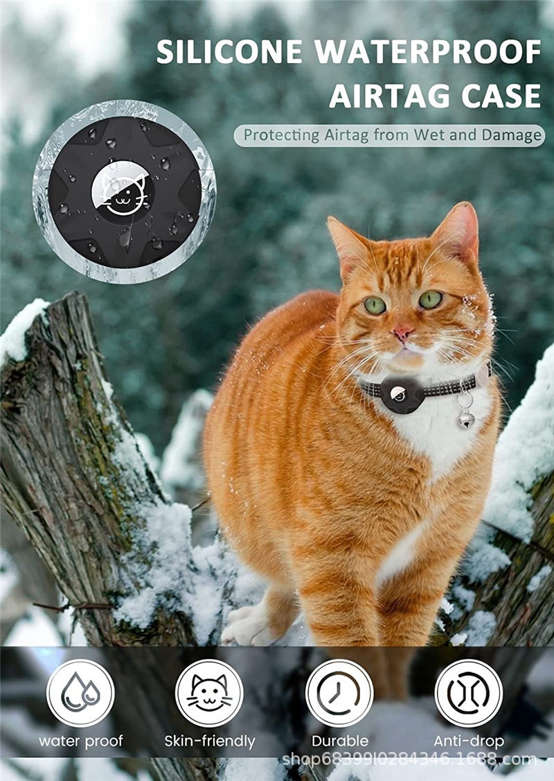GPS Cat Collar for Cats - Apple AirTag Compatible Adjustable Anti-Leaving Collar