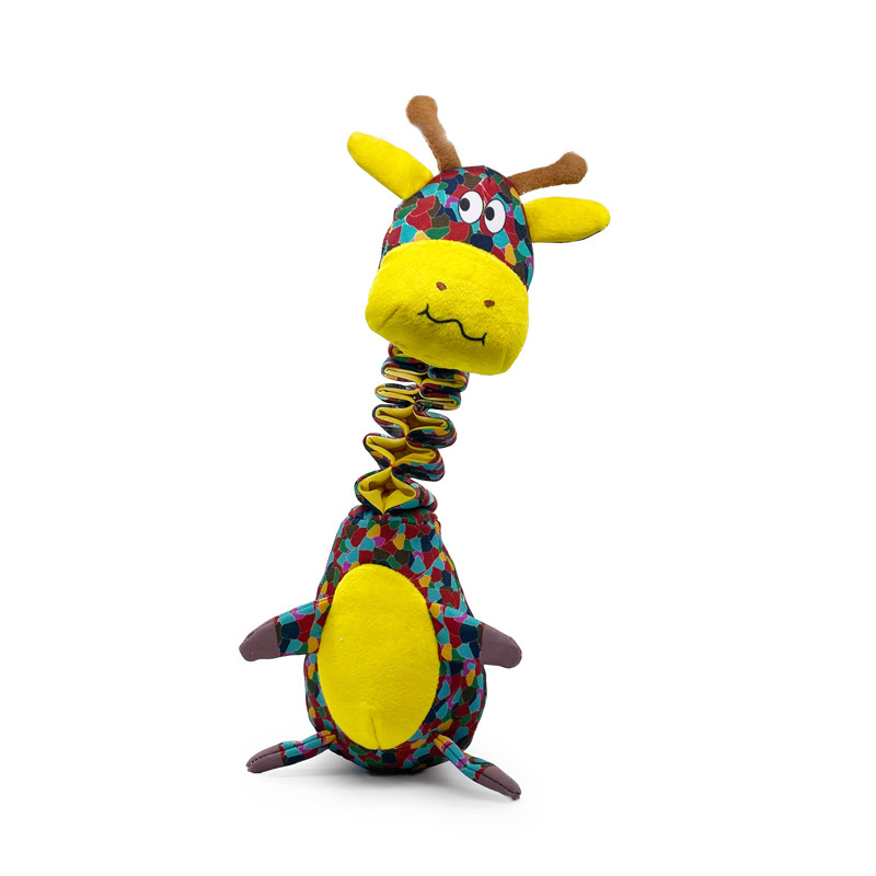 Pet toy - plush toy Colorful giraffe plush toy for puppy teething and chewing