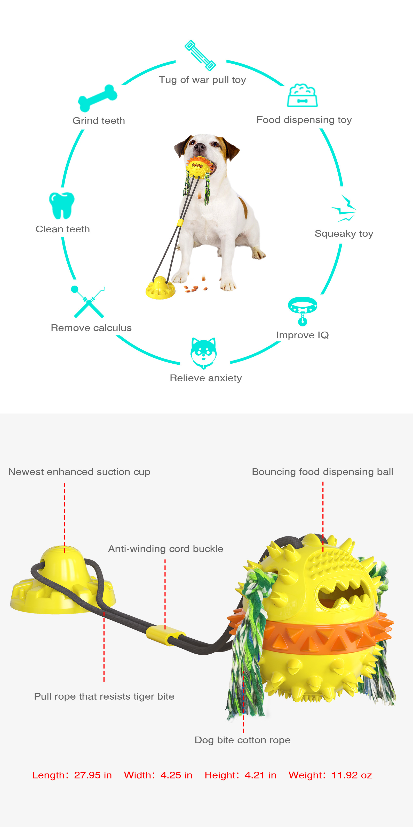 Dog Toys - Dog Chew Toys Dog Interactive Toys Bite-Resistant for Small Medium Aggressive Chewers