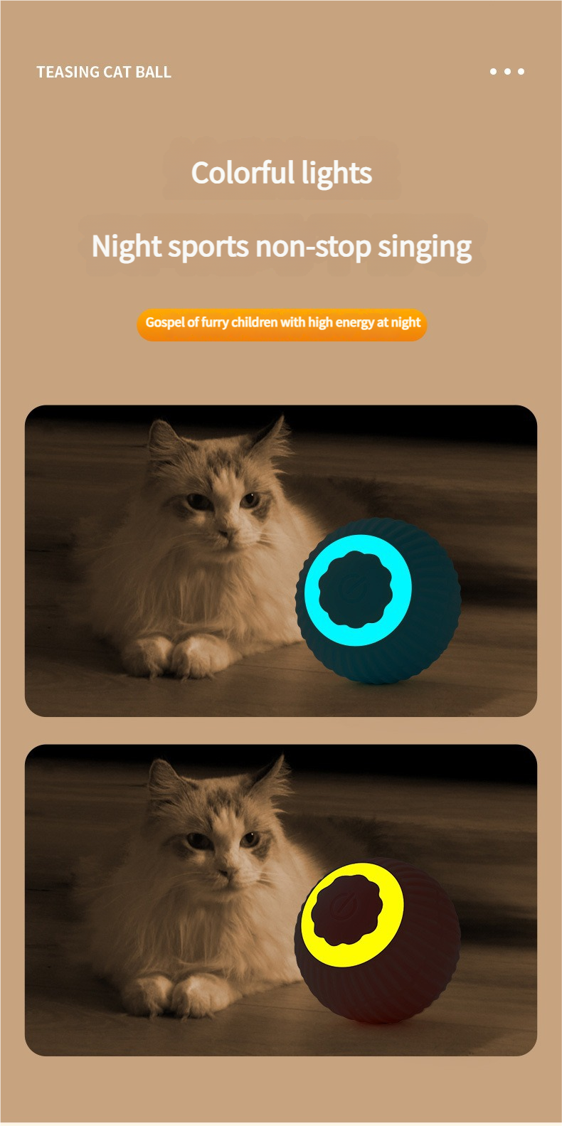 Wloom Pink Cat Interactive Toys - Cat Rolling Toy Self-Moving Automatic Ball Stimulates Hunting Instinct
