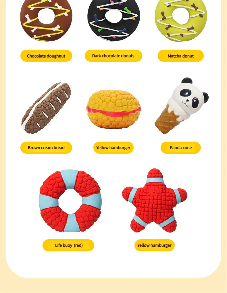 Dog toy doughnut - Sound-making toys Interactive dog toy Chew Resistant Latex Doughnut for Small Medium Dogs