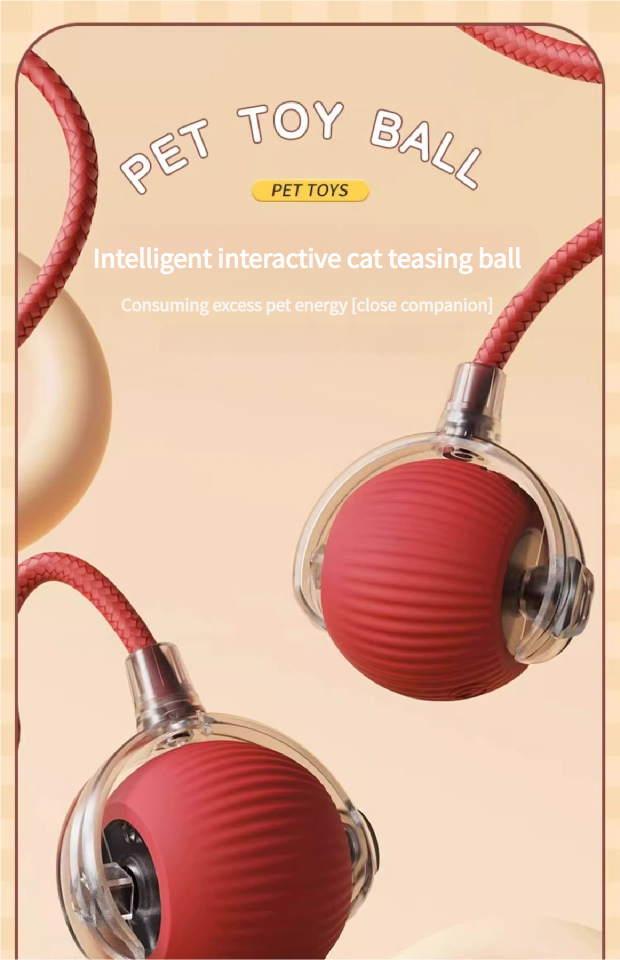 Durable Interactive Cat Toys for Indoor Cats - Smart Automatic Cat Chase Ball Toy Interactive Cat Toys