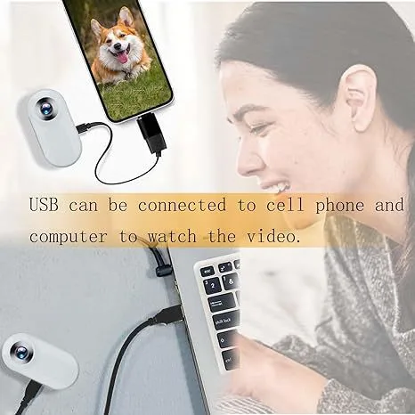 Video mini body cameras - Cat and dog collar cameras Outdoor sports cameras Easy-to-Operate Mini Body Camera for Pets