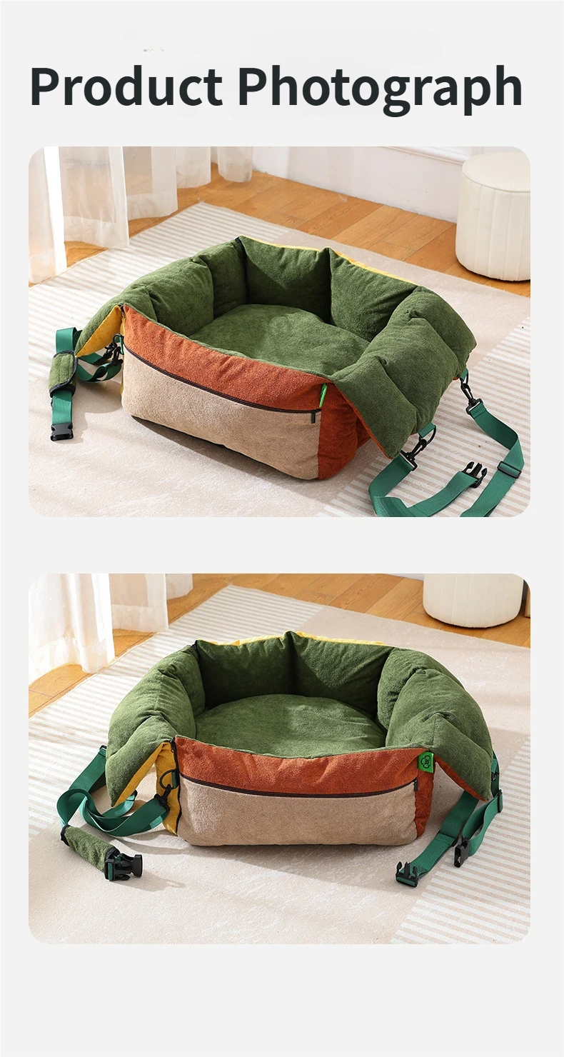 Soft Plush Pet Car Carrier Bed - Warm Dog House for Car Travel - Customizable & Wholesale Supply