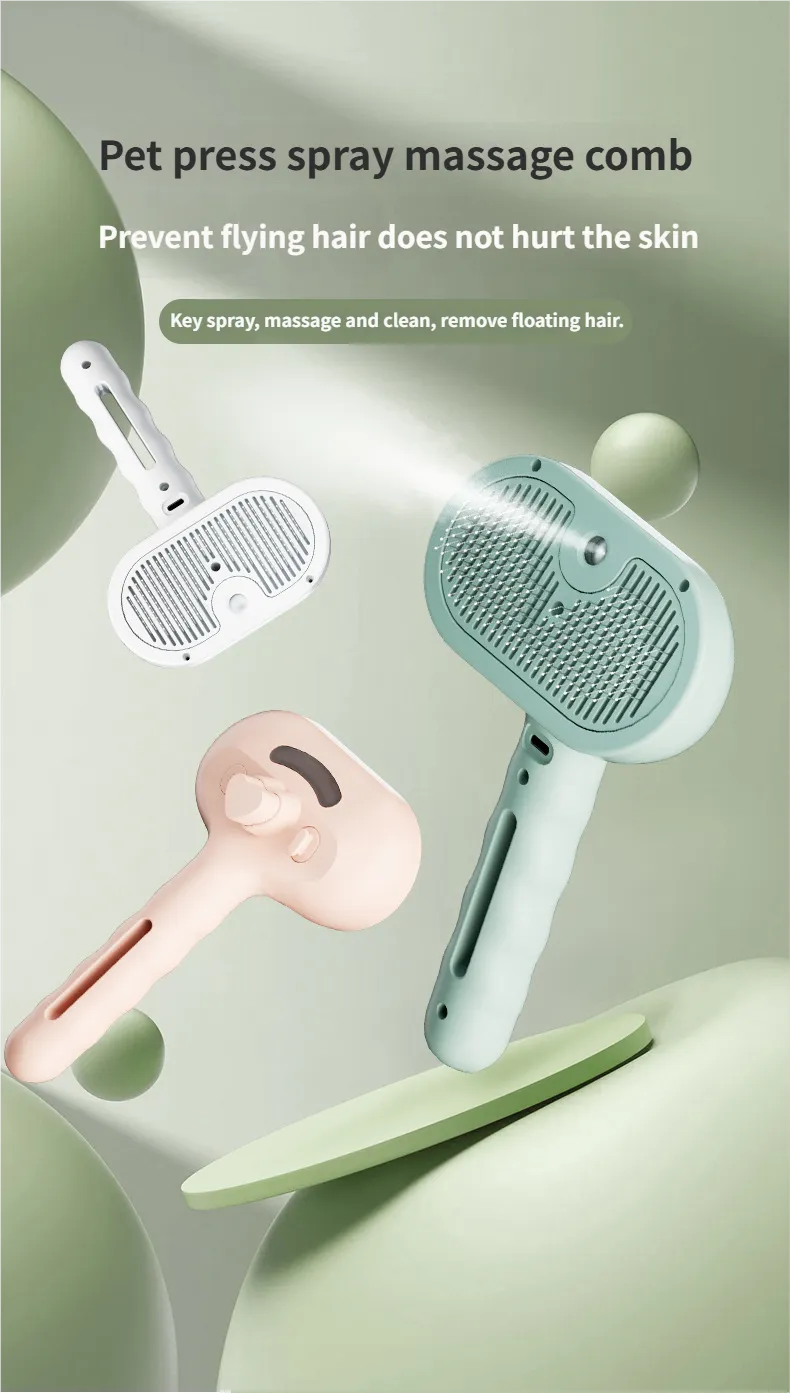 Self Cleaning Spray comb - Steamy Pet Brush Cat Comb Waterproof Grooming Tool